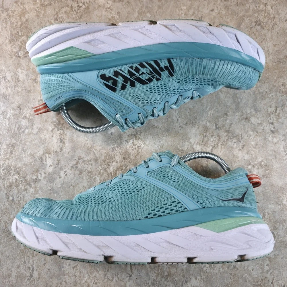 Hoka One One Bondi 7 Women's Size 9.5 Eggshell Blue Shoes Blue‎ *No Insoles*